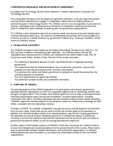 Research And Development Agreement Template