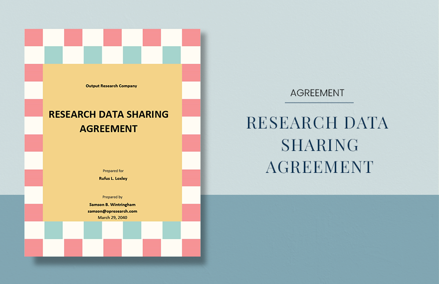 Research Data Sharing Agreement Template