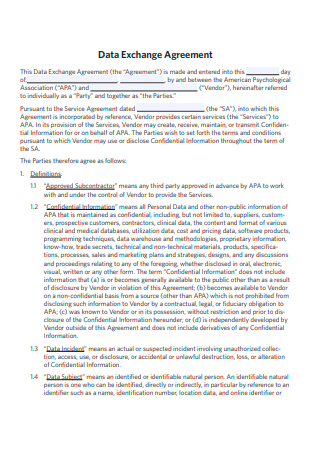 Safety Data Exchange Agreement Template
