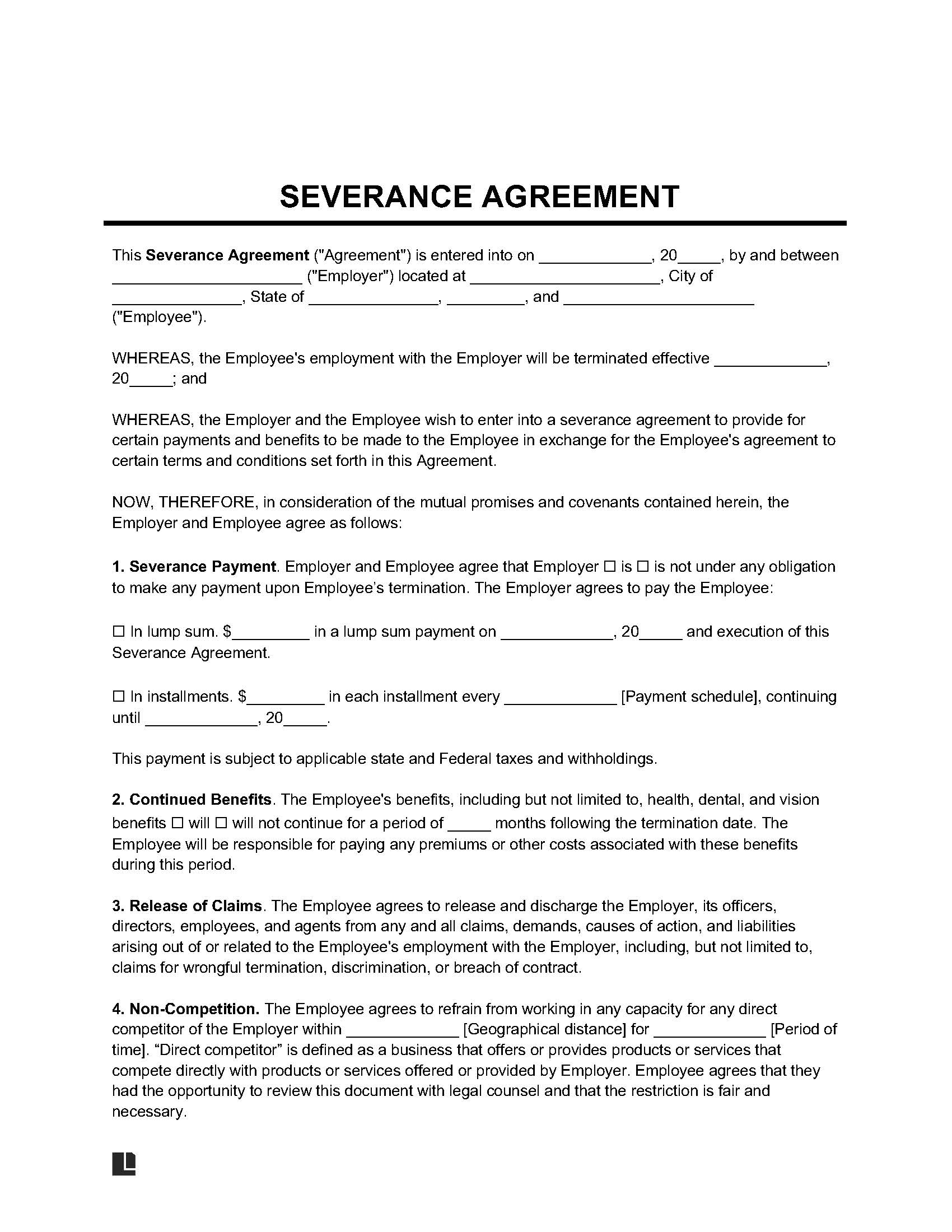 Severance and Release Agreement Template
