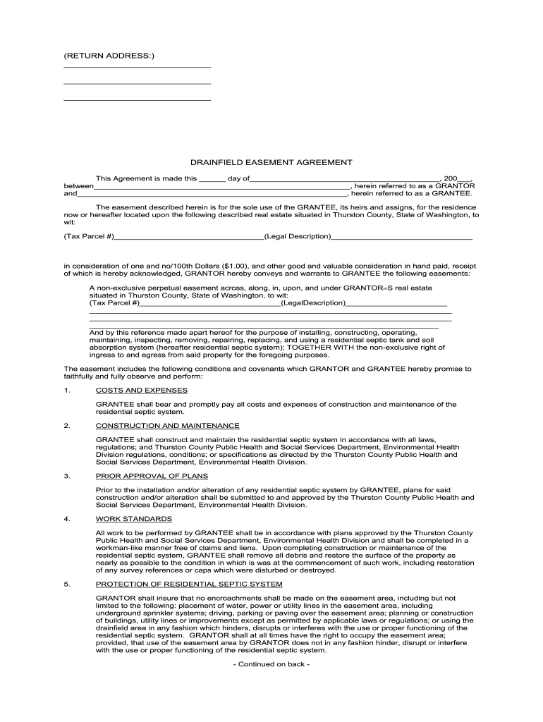 Shared Septic Tank Agreement Template