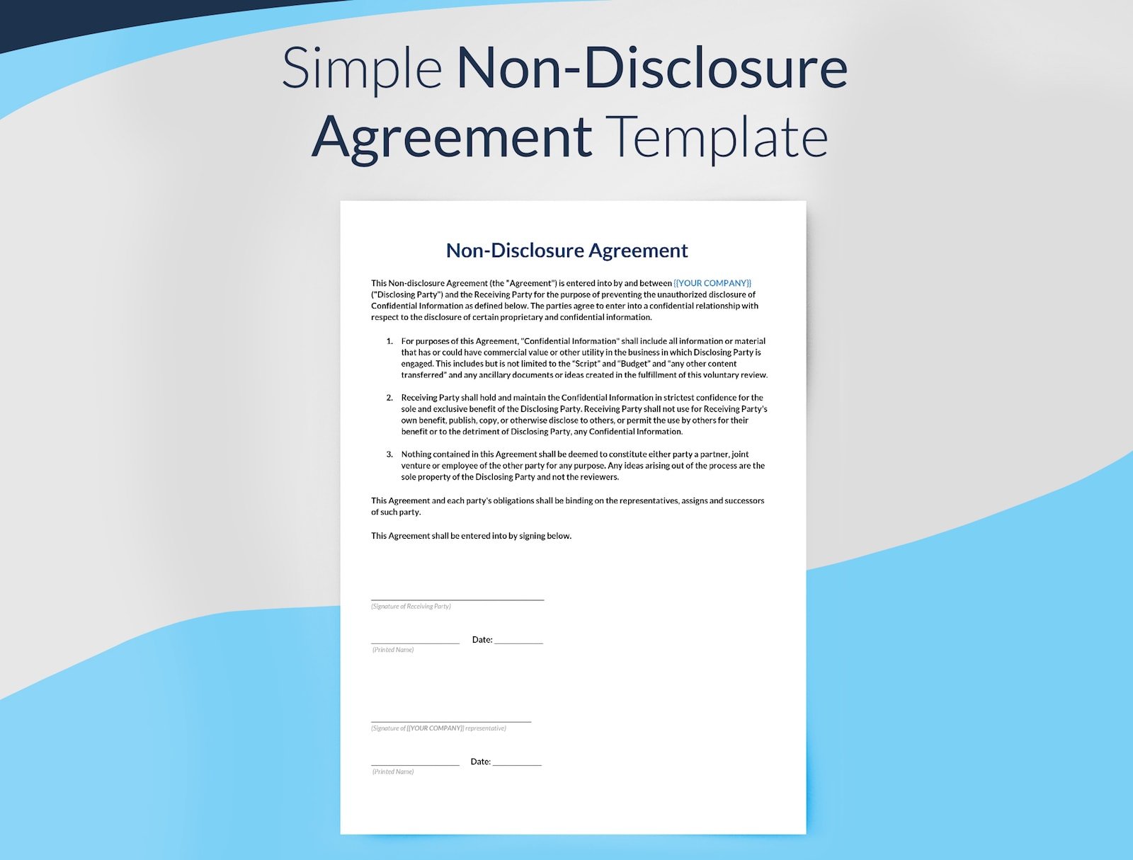 Short Non Disclosure Agreement Template
