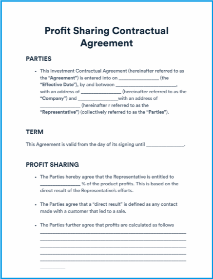Simple Profit Sharing Agreement Template