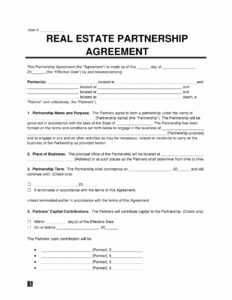 simple-real-estate-partnership-agreement-template