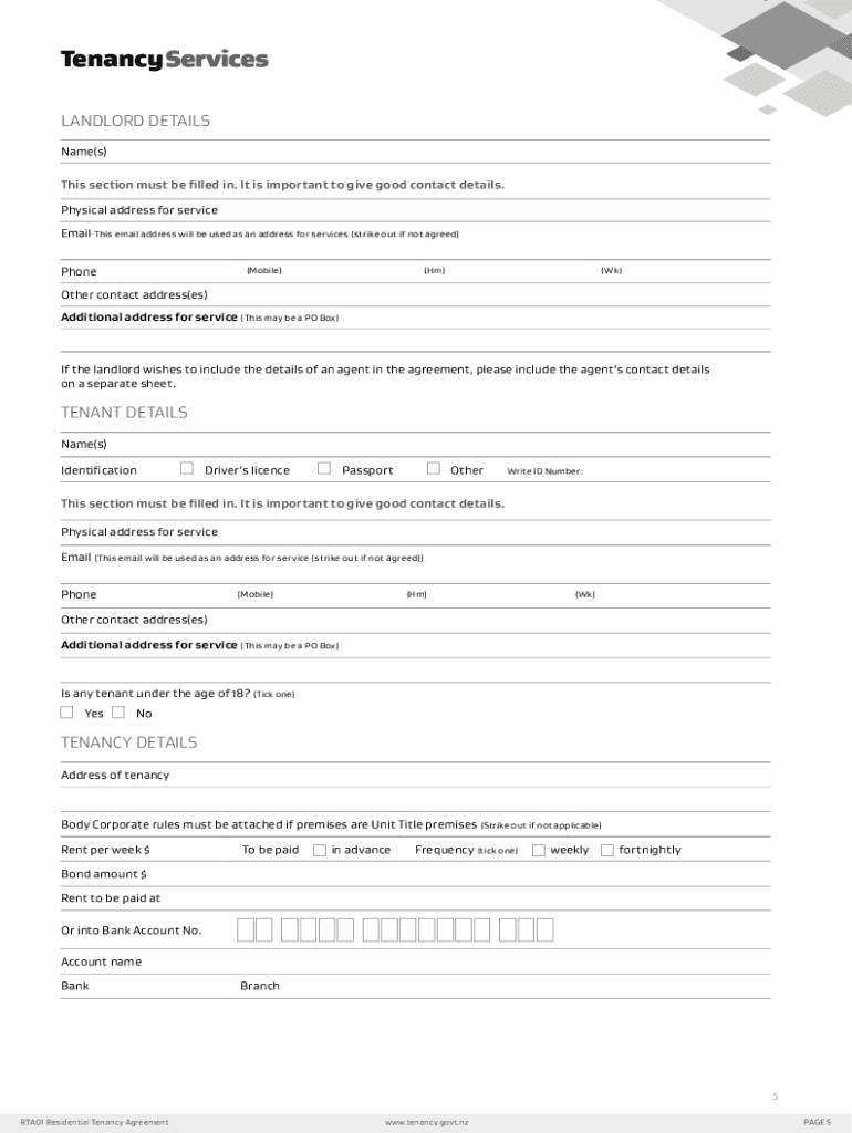 Simple Tenancy Agreement Template Nz