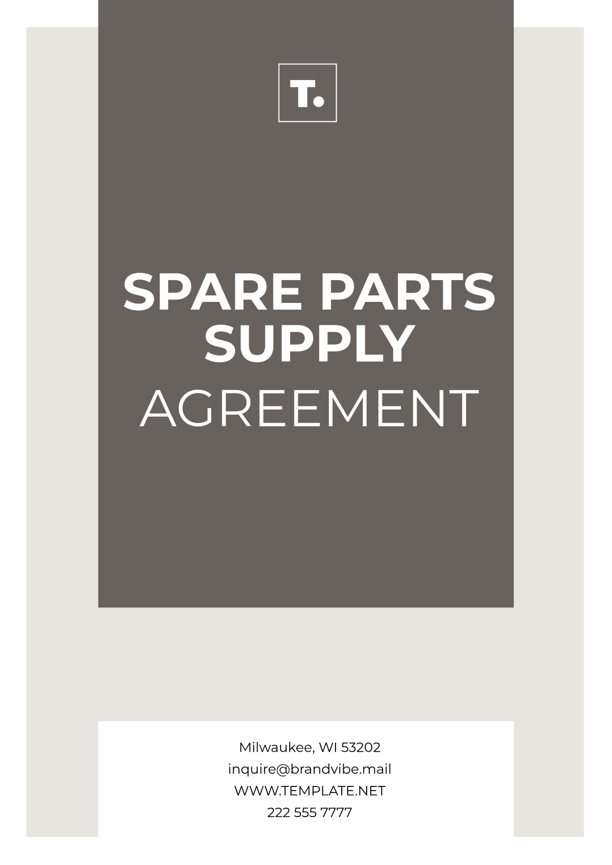 Spare Parts Supply Agreement Template