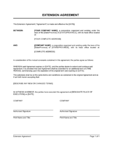 temporary-extension-of-stay-agreement-template