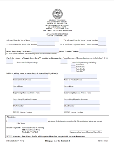 Tennessee Collaborative Practice Agreement Template