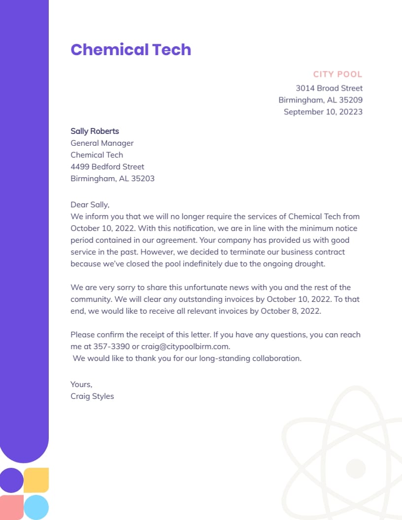 Termination Of Consulting Agreement Template