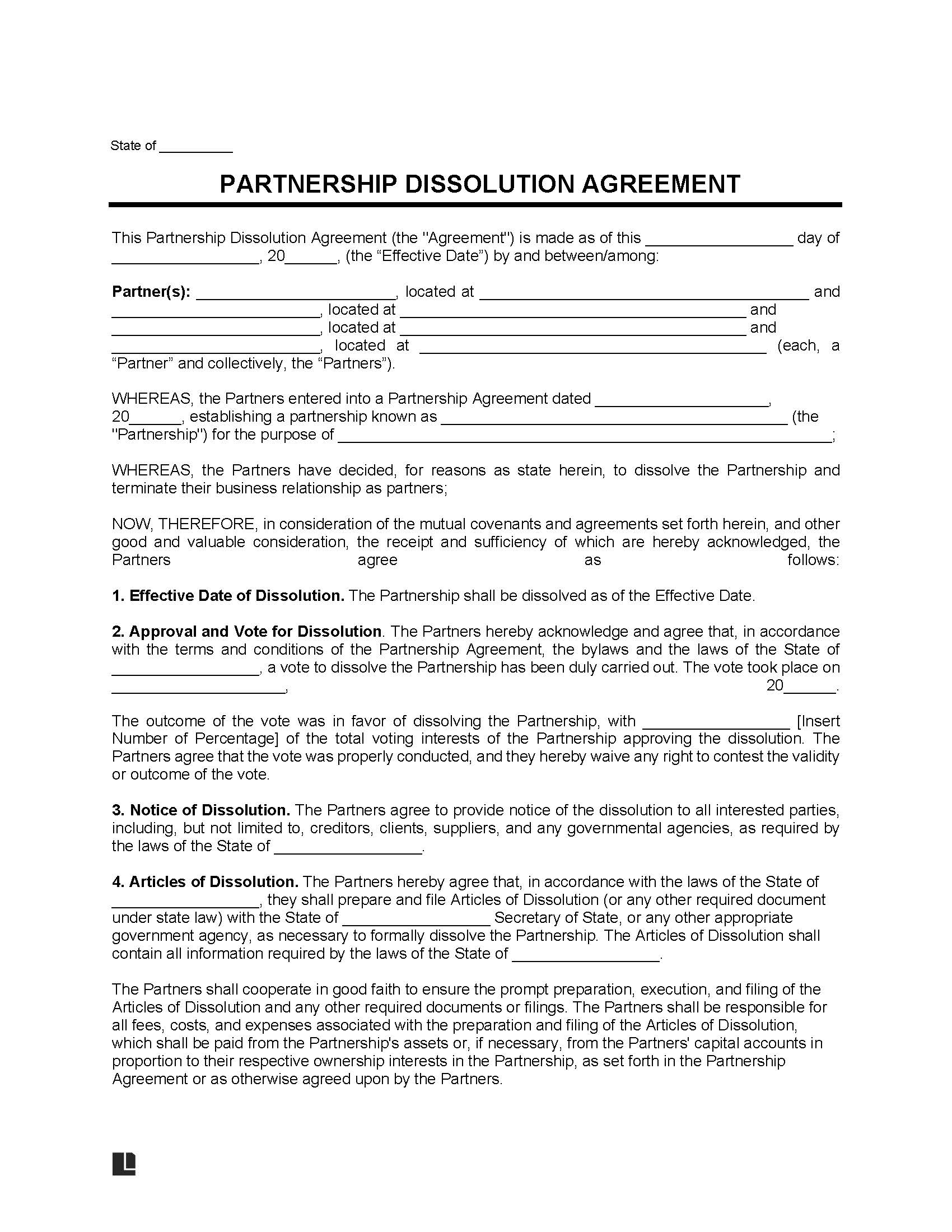 Termination Of Joint Venture Agreement Template
