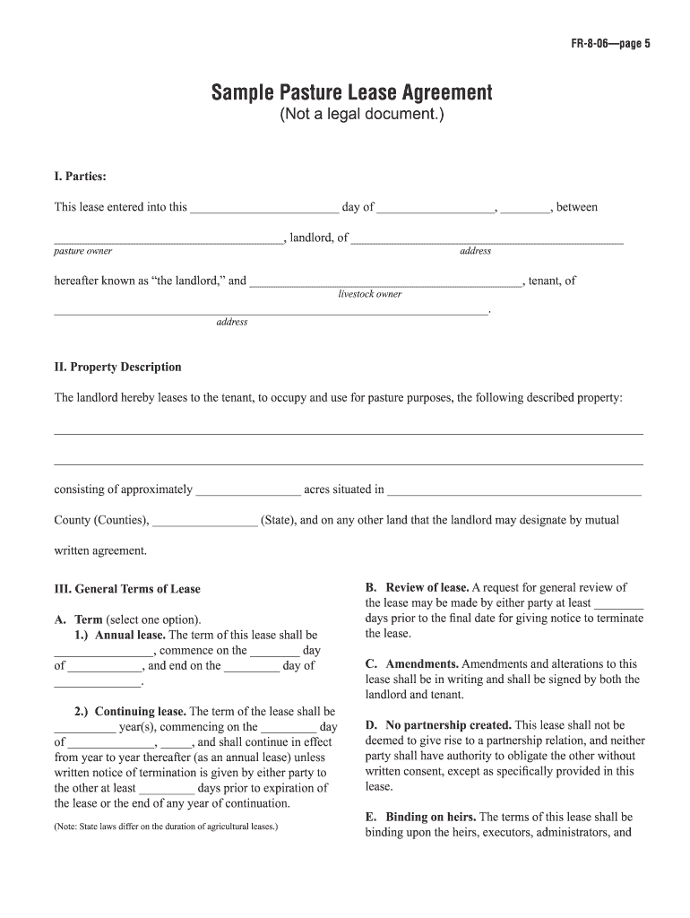 Texas Grazing Lease Agreement Template