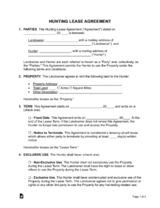 texas-hunting-lease-agreement-template