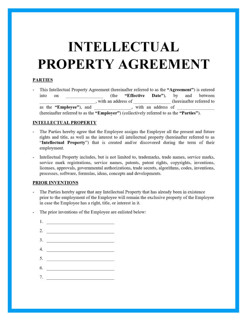 Transfer of Intellectual Property Rights Agreement Template