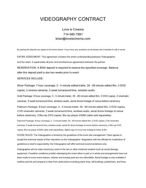 Video Production Retainer Agreement Template