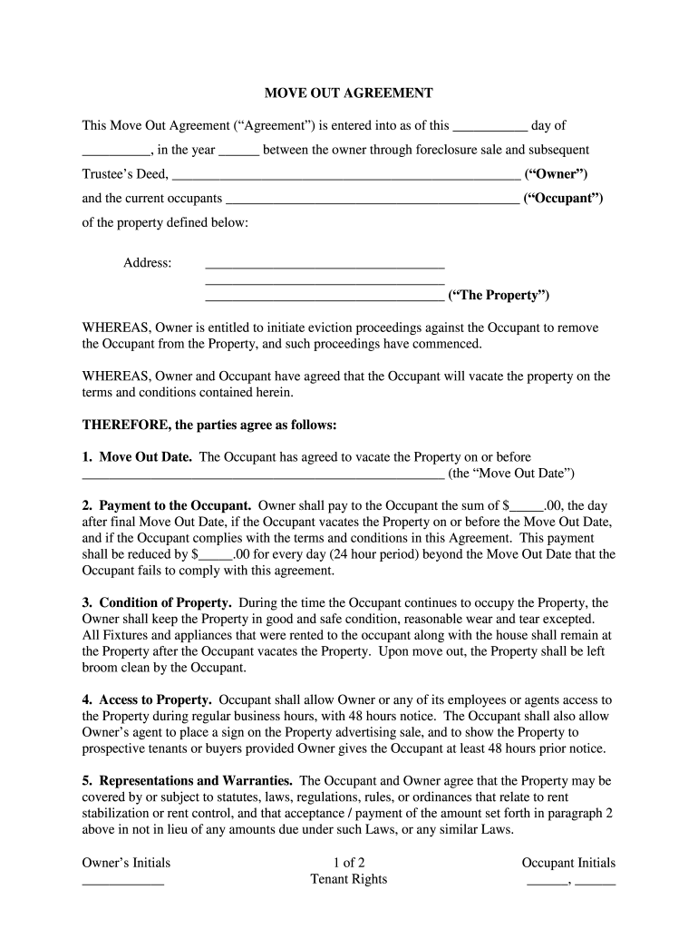 Voluntary Move Out Agreement Template