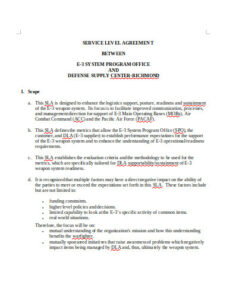 warehouse-service-level-agreement-template