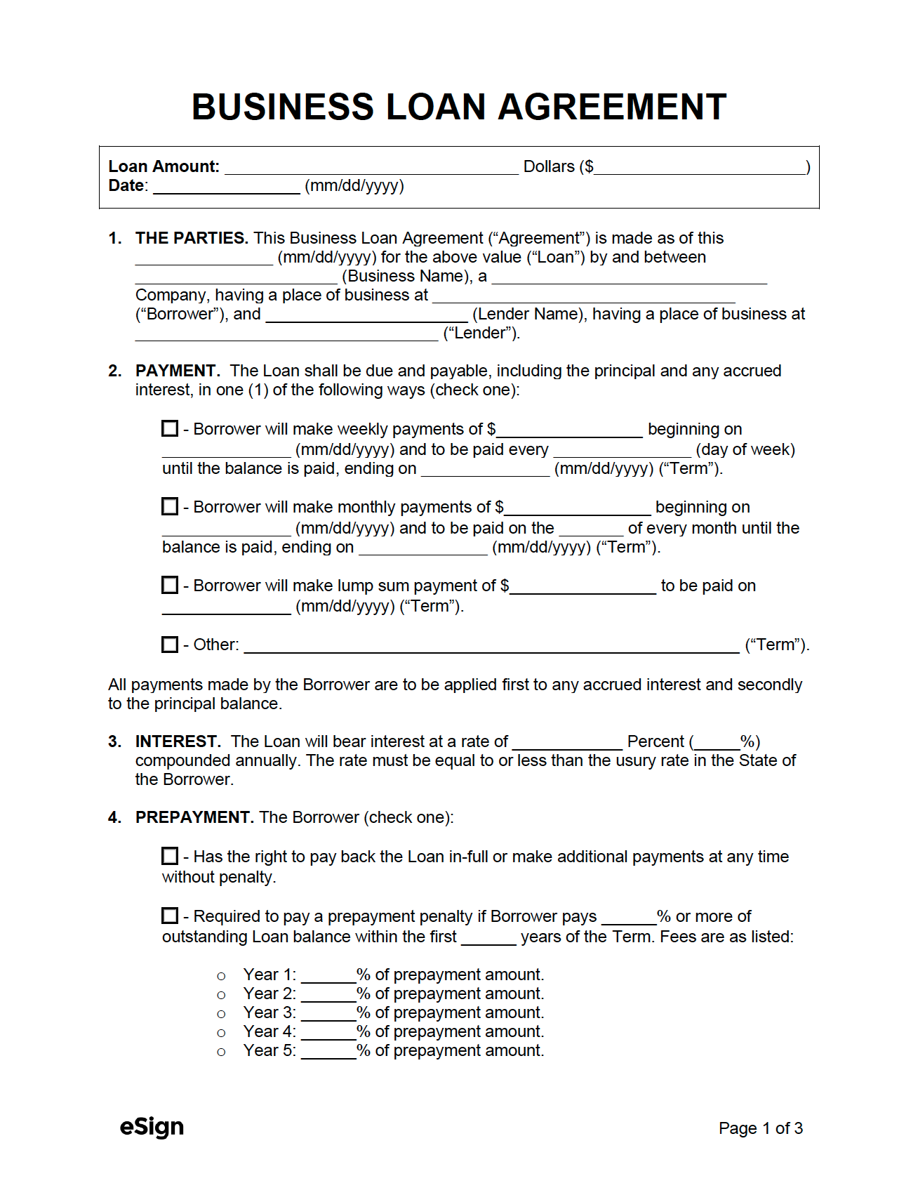Working Capital Loan Agreement Template