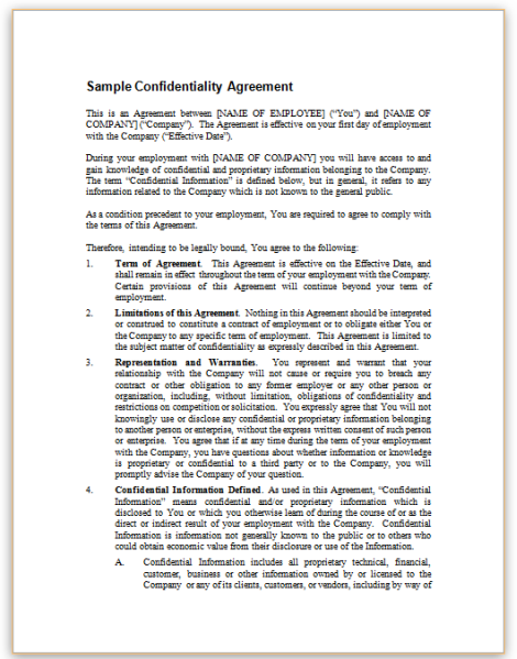 Workplace Investigation Confidentiality Agreement Template